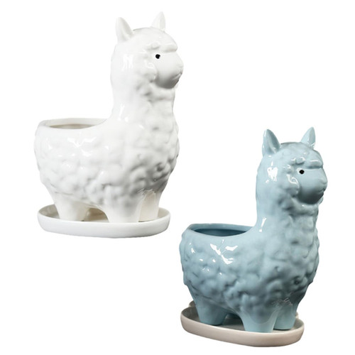 BCOATH 2pcs Giraffe Flower Pot Planters for Indoor Plants Indoor Planters Alpaca Plant Pot Succulent Planter Pot Plants Planting Container Planter Animal Ceramics Potted Plant