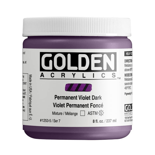 Golden Heavy Body Acrylic - Permanent Violet Dark 8oz jar