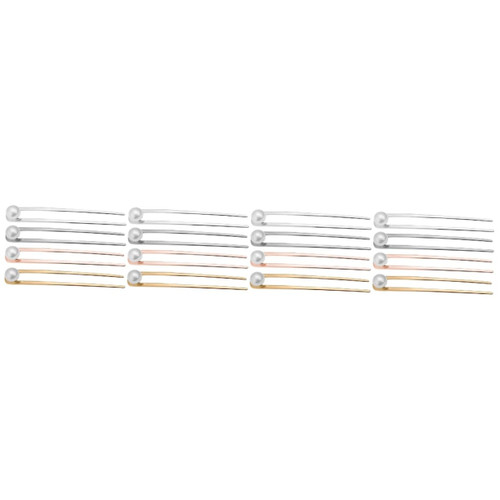 Balacoo 16 Pcs U Shaped Hairpin Updo Hair Fork Women Hair Stick U Shape Barrette Bun Hair Holder Hair Pin Pearl Hair French Chignon Hair Metal Hair Fork Alloy Girl Accessories Bridesmaid