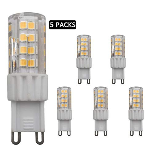 JCKing (Pack of 5) 5W G9 LED Lamp 51 SMD 2835 LEDs AC 110V-130V Warm White 2800-3200K 450LM Halogen Bulb Replacement LED Light Bulb LED Capsule G9 LED Bulbs
