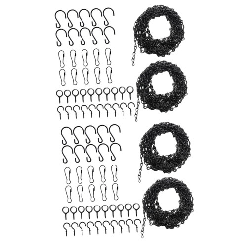 BESTOYARD 2 Sets Gardening Chain Set Birdbaths Hanging Chain Chalkboard Chain Planters Hanger Screw in Eye Hooks Bird House Chains Houseplant Indoor Plant Supplies Metal Iron Hanging Basket