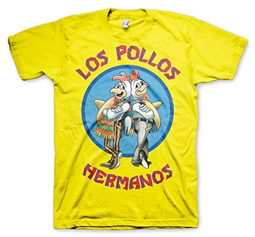 Breaking Bad Officially Licensed Los Pollos Hermanos T-Shirt (Yellow), Large Breaking Bad Officially Licensed Los Pollos Hermanos T-Shirt (Yellow), Large