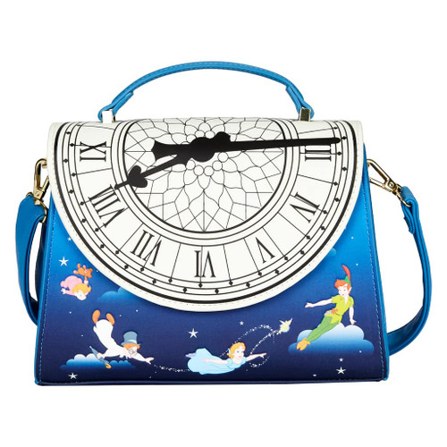 Loungefly Peter Pan Glow Clock Crossbody Bag Blue Loungefly Peter Pan Glow Clock Crossbody Bag Blue