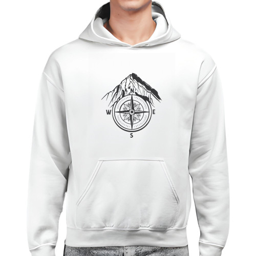 Gift for Mountain Climbers Guide Compass for Overcoming Mountains Gray and Muticolor Unisex Hoodie
