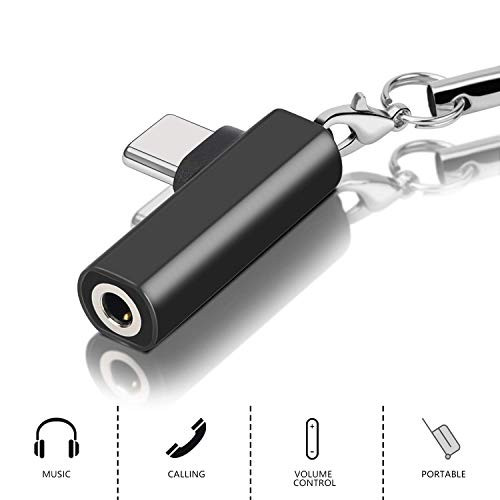 USB C to 3.5mm Audio Adapter, Aproo Mini USB C to 3.5mm Female Headphone Jack Audio Adapter Stereo Earphone Dongle Compatible with OnePlus 6T/7/7 Pro, Google Pixel 3/3XL/2/2XL, Moto Z,Razer,Essential
