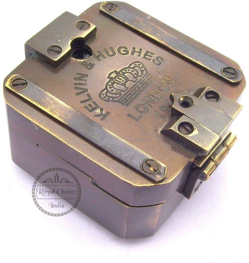 Solid Brass Kelvin & Hughes 1917 Brunton Compass / Antique Compass with Leather case Solid Brass Kelvin & Hughes 1917 Brunton Compass / Antique Compass with Leather case