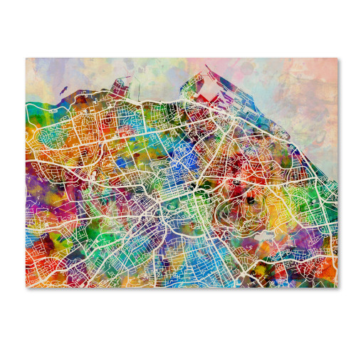 Edinburgh Street Map by Michael Tompsett, 18x24-Inch Canvas Wall Art Edinburgh Street Map by Michael Tompsett, 18x24-Inch Canvas Wall Art