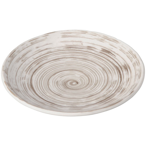 Yamashita Crafts 14056530 Medium Plate, White, ?9.6 x 1.5 inches (24.2 x 3.7 cm), Tin Brush, White Glaze, 9.4 inches (24 cm) Plate