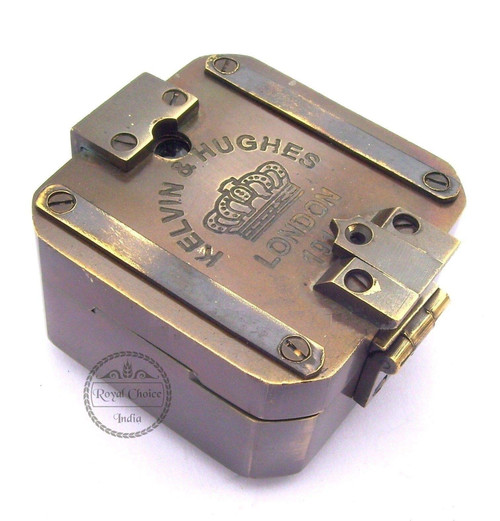 Solid Brass Kelvin & Hughes 1917 Brunton Compass/Antique Compass with Leather case Solid Brass Kelvin & Hughes 1917 Brunton Compass/Antique Compass with Leather case