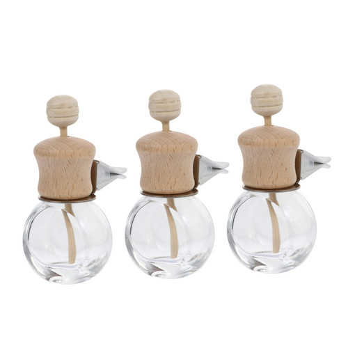 NOLITOY 18 Pcs Car Perfume Empty Bottle Essential Oil Bottles Glass Diffuser Diffusers for Essential Oils The Cars Essential Oil Diffuser Glass Small Bottles Wood Air Outlet Accessories