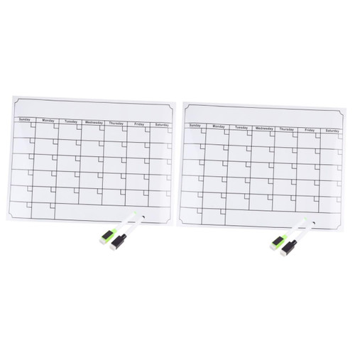 TEHAUX 2 Pcs Whiteboard for Fridge Calendar Whiteboard Fridge White Board White Board for Fridge Refrigerator Whiteboard Dry Erase Board Magnetic Whiteboard Fridge Magnet Rewritable