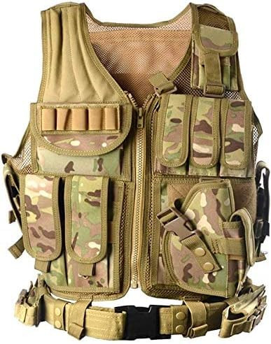 vAv YAKEDA Tactical Vest Outdoor Ultra-Light Breathable Training Airsoft Vest Adjustable for Adults (CP)