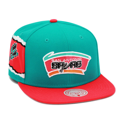 Mitchell & Ness San Antonio Spurs NBA Jumbotron Snapback Hat Adjustable Cap - Teal/Pink Mitchell & Ness San Antonio Spurs NBA Jumbotron Snapback Hat Adjustable Cap - Teal/Pink