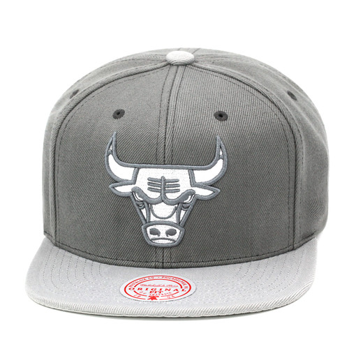 Mitchell & Ness Chicago Bulls Snapback Hat Adjustable Cap - Retro 11 Cool Grey
