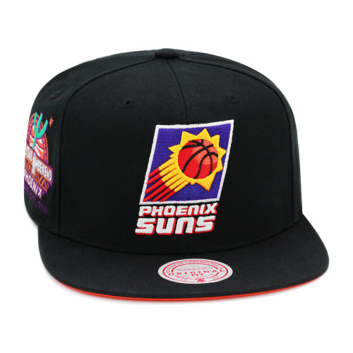 Mitchell & Ness Phoenix Suns NBA Black Pop Snapback Hat Adjustable Cap - Black/1995 All Star Weekend Side Patch
