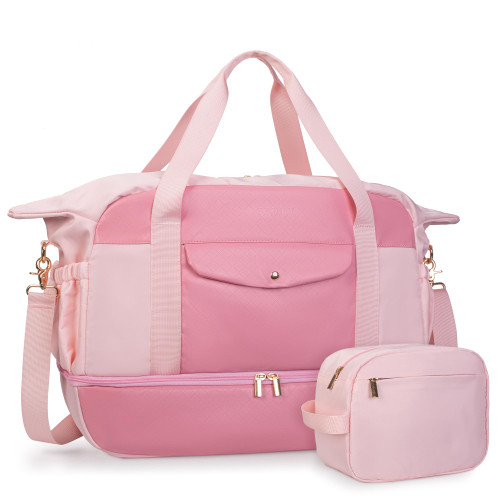 BEGULF Large Weekender Bags for Women Travel Tote Bags, Womens Gym Bag with Shoe Compartment, Carry On Duffle Bags for Airplanes, Overnight Bag with Extra Toiletry Bag (Pink)