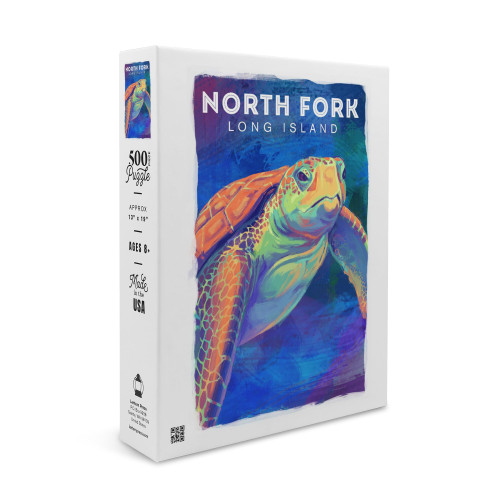 North Fork, New York, Sea Turtle, Vivid Series (19x27 inches, Premium 500 Piece Jigsaw Puzzle for Adults and Family, Made in USA) North Fork, New York, Sea Turtle, Vivid Series (19x27 inches, Premium 500 Piece Jigsaw Puzzle for Adults and Family, Made in USA)