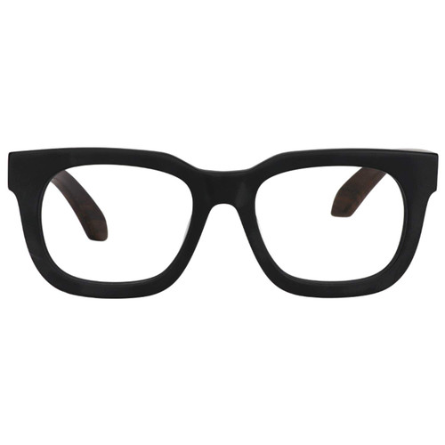 Zeelool Readers Retro Thick Rectangle Wood Arm Reading Eyeglasses Sam FP0432-01 Black