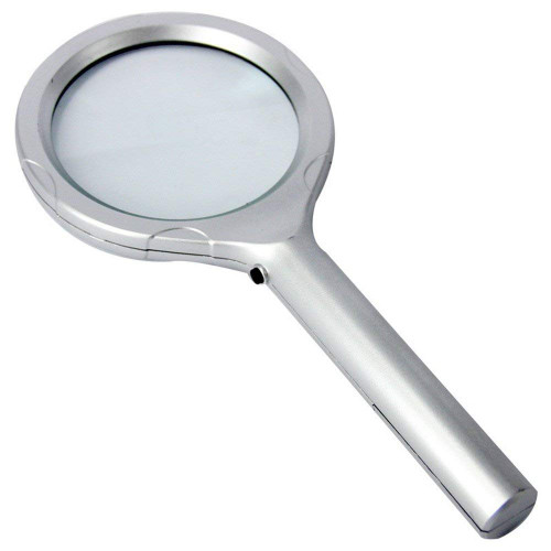 LAJUU Magnifying Glasses,Handheld Illumination Magnifying Glass with 6 Led Lights, Hd 4X Old Man Reading Magnifier Glasses for Crafts Inspection Hobby Needlework