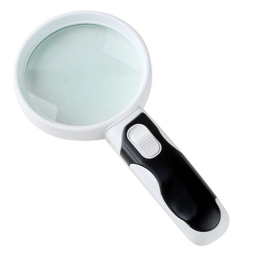 LAJUU Magnifying Glasses,Handheld Illuminated Magnifying Glass 2.5X Hd Lens Old Man Reading Gift Magnifier for Identification Watches DIY Crafts Carving Repair