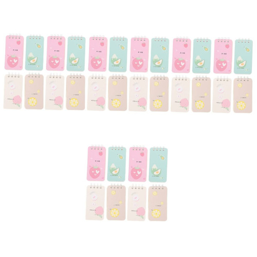 STOBOK 32 Pcs Fruit Notebook Journal Notebook School Student Rewards Pocket Wirebound Notepad Dairy Book Daily Planner Wirebound Memo Pad Lined Notebook Child Paper Spiral Small Notebook