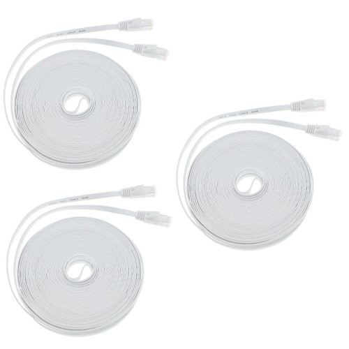 Gatuida 3pcs 6 Category 6 Network Cable Gigabit Ethernet Cable Patch Cable Ethernet Cables Flat Ethernet Cable Tv Cable Networking Cord Internet Cord Wiring All Bronze Copper White