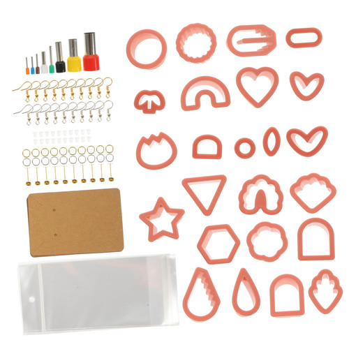 SEWACC 4 Sets Clay Cutter Polymer Clay Pottery Cutters Polymer Cutters Clay Earrings Hooks for Earrings Making Stainless Handmade Earrings Clay Earring Cutter Art Supplies Alloy Jewelry