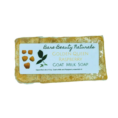 Bare Beauty Naturals 100% Natural Antiaging Golden Queen Raspberry Goat Milk Soap // Plant-Based // Various Soap Cut Sizes (Brick cut 9-10.9 oz, HiExfol LoofahSponge)