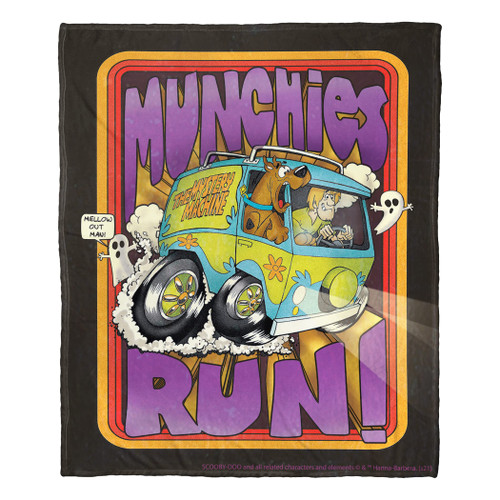 Northwest Scooby Doo Silk Touch Throw Blanket, 50" x 60", Munchies Run