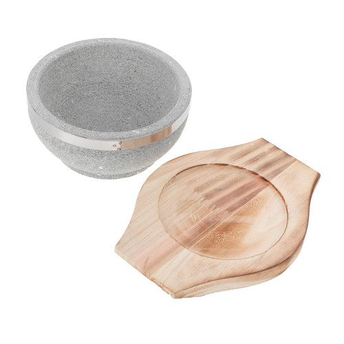 NOLITOY Stone Bowl Korean Pot Rice Korean Soup Pot Korean Bowl Korean Food Cooking Bowl Beef Dolsot Korean Dolsot Food Stew Pot Clay Pot for Cooking Hot Rice Bowl Pottery Bibimbap Wood