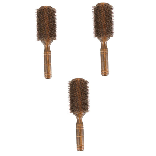 KALLORY 3pcs Roll Pig Bristle Curling Comb Hair Curling Comb Hairstyle Tools Handle Detangler Comb Hair Styling Comb Curling Brush Shampoo Comb Curls Miss Roller Brush Nylon