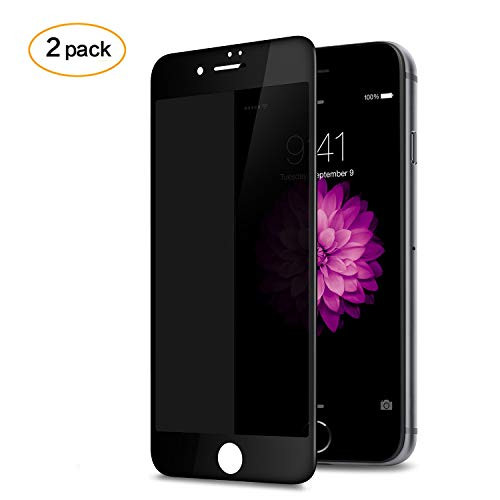 uncn Privacy Screen Protector Compatible iPhone 8 Plus 7 Plus, Anti Spy 9H Tempered Glass, Edge to Edge Full Cover Screen Protector [Anti-Fingerprint] [Full Coverage] -Black