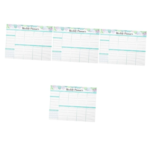 Tofficu 4pcs Weekly Planner To Do List Planning Pad Checklist Notepad Office Planner Fridge Schedule Board Fridge Planner Calendar Office Fridge Note Supplies Writing Board Paper Tearable