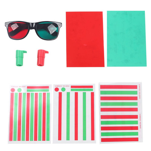 Dioche Red Green Vision Correction Cards, Myopia Strabismus Amblyopia Stereo Eye Training Reading Aids Correction Cards, Disinhibit Training Reading Aids for Color Blindness