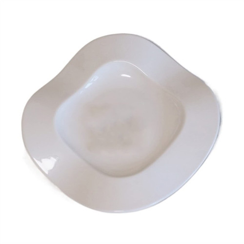 HEXEH Serving Plates Square irregular plate Pure white dinner plate Home ceramic dinner plate Dessert plate Salad plate Breakfast flat plate Deep plate Reusable Dinner Plate