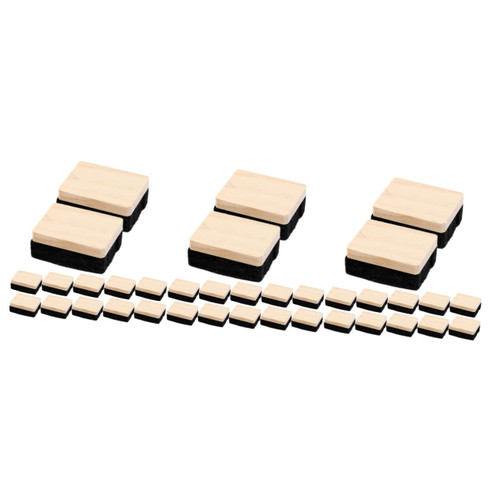 Tofficu 36 Pcs Mini Blackboard Eraser Dustless Chalkboard Eraser Wood Chalk Cleaners Dry Eraser Office Blackboard Eraser Bulk Chalk for Kids Dry Erase Eraser Marker Pen Wooden Small Child