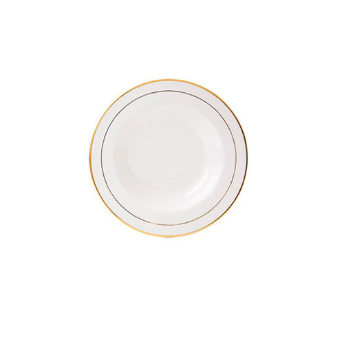 MUSESA Serving Plates White Ceramics Dinner Plates With Gold Border for Party And Wedding(22.6 * 15.5 * 3cm
