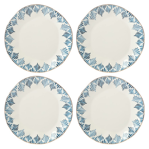 Lenox Blue Bay 4-Piece Set Dinner Plates, 6.45 LB, White