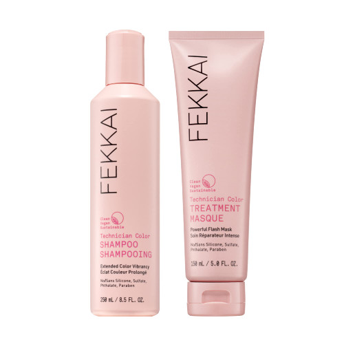 FEKKAI Technician Color Shampoo (8.5 oz) + Technician Color Treatment Masque (5.0 oz) - Extends Vibrancy of Color-Treated Hair - Salon Grade, EWG Compliant, Vegan & Cruelty Free FEKKAI Technician Color Shampoo (8.5 oz) + Technician Color Treatment Masque (5.0 oz) - Extends Vibrancy of Color-Treated Hair - Salon Grade, EWG Compliant, Vegan & Cruelty Free