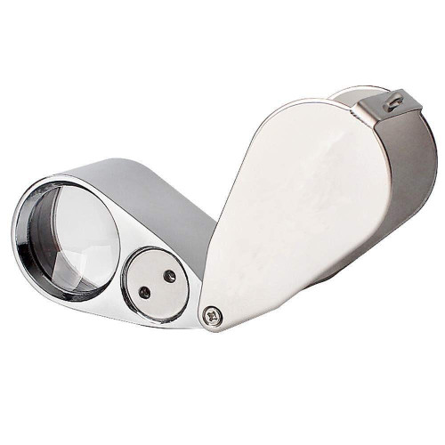 PJYXB Handheld Reading Magnifier Magnifying Glass with High-Definition 40 Times Magnifying Glass, Portable Magnifying Glass 40 Times, Metal Stationery Office Supplies Magnifying Glass