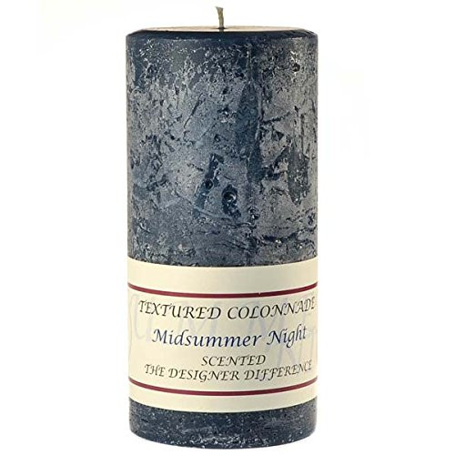 Pack of 2, Textured 3" x 6" Pillar Candles Midsummer Night for Weddings, Home & Event Decoration, Relaxation, Made in US