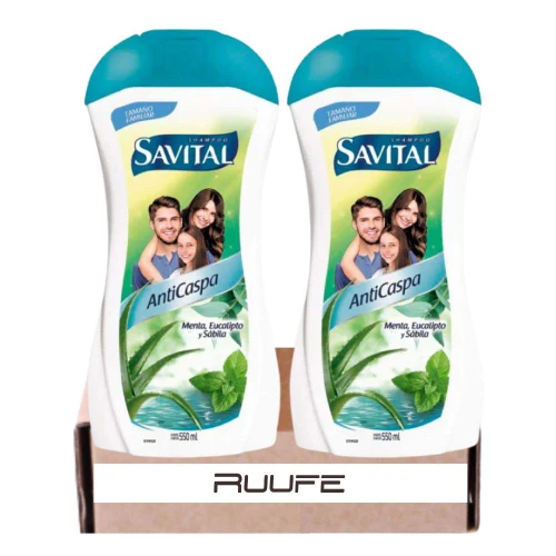 RUUFE Anti dandruff shampoo (2 pack) savital shampoo anticaspa it contains eucalyptus mint and sabila shampoo anticaspa shampoo savital Colombiano shampoo savital peruano