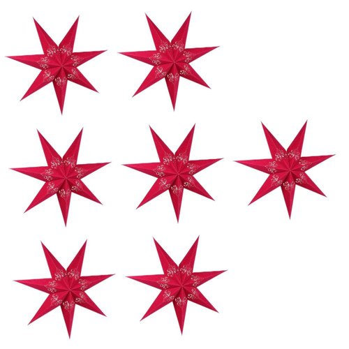 UKCOCO 7 Pcs Star Lampshade 3d Paper Star Lantern Stars Lampshade Lamp Shade Hanging Paper Lanterns Ceiling Lamp Cover Shade Christmas Lanterns Foldable Light Cover Nordic Green Paper