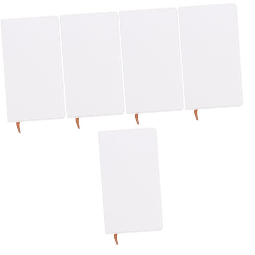 COHEALI 5pcs Work Notebooks Notepad for Work Travel Notebook Blank Paper Notebook Blank Notebooks Notebook for Work Blank Notepad Note Books for Work Student Scrapbook Leather White Paper