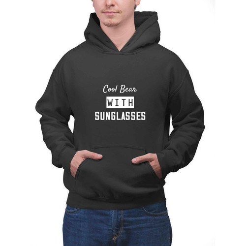 Geometric Cool Bear Sunglasses Gift - Ideal for Children Ages 6 To 14 - and Muticolor Multi Size Black Pullover Hoodie