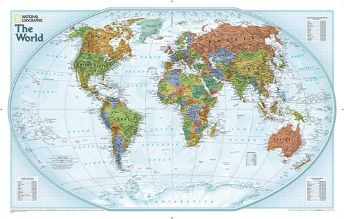 National Geographic World Explorer Wall Map - 32 x 20 inches - Art Quality Print