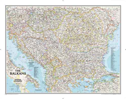 National Geographic: The Balkans Classic Wall Map - 30.25 x 23.5 inches - Art Quality Print