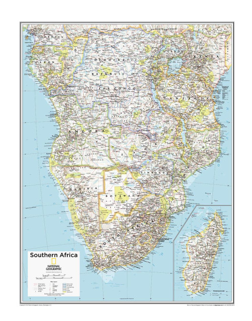 National Geographic: Southern Africa Wall Map - 22 x 28 inches - Art Quality Print