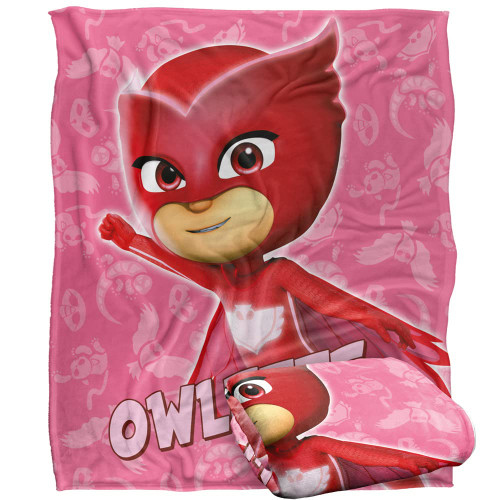 PJ Masks Kids Blanket, 50"x60" Owlette Character Silky Touch Super Soft Throw Blanket