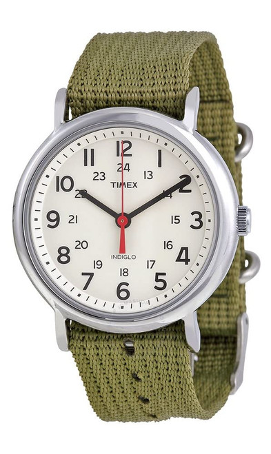 Timex Weekender Slip Through Casual Watch - Olive Green